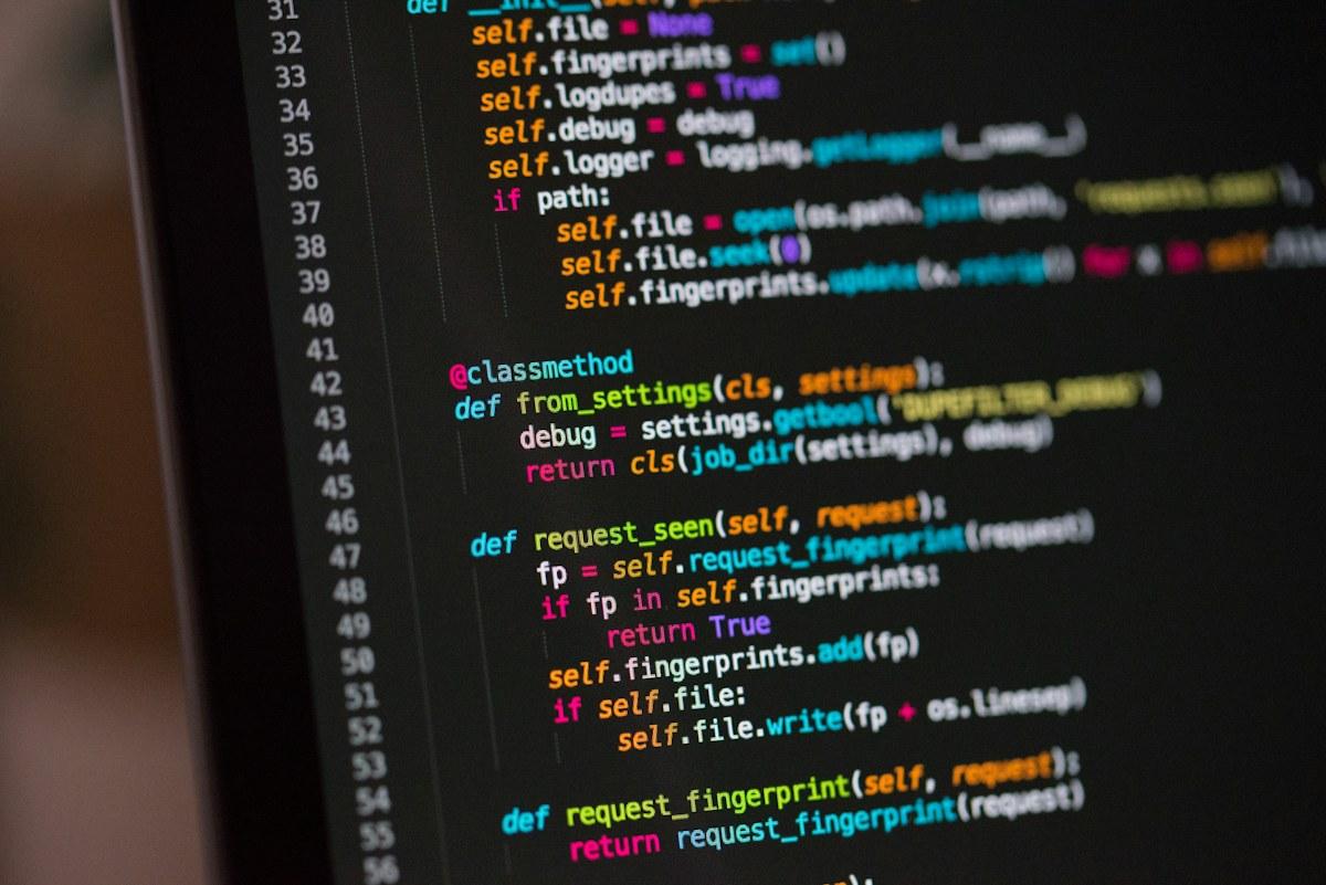 Programmcode auf einem Bildschirm
