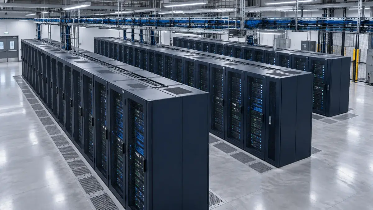 Abstrakte Cloud-Infrastruktur mit vernetzten Rechenzentren
